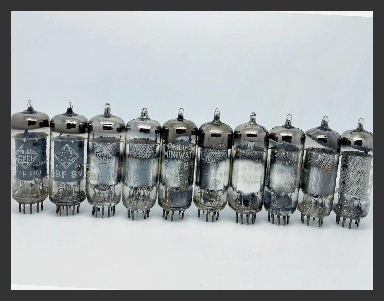 10 x Telefunken Philips Mullard Siemens EBF89 6DC8 Double Diode Pentode Tubes