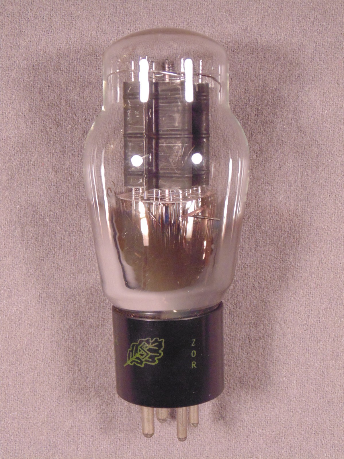 1 2A3 SYLVANIA Black Plate Springs HiFi Antique Radio Amp Vacuum Tube Code Z0R