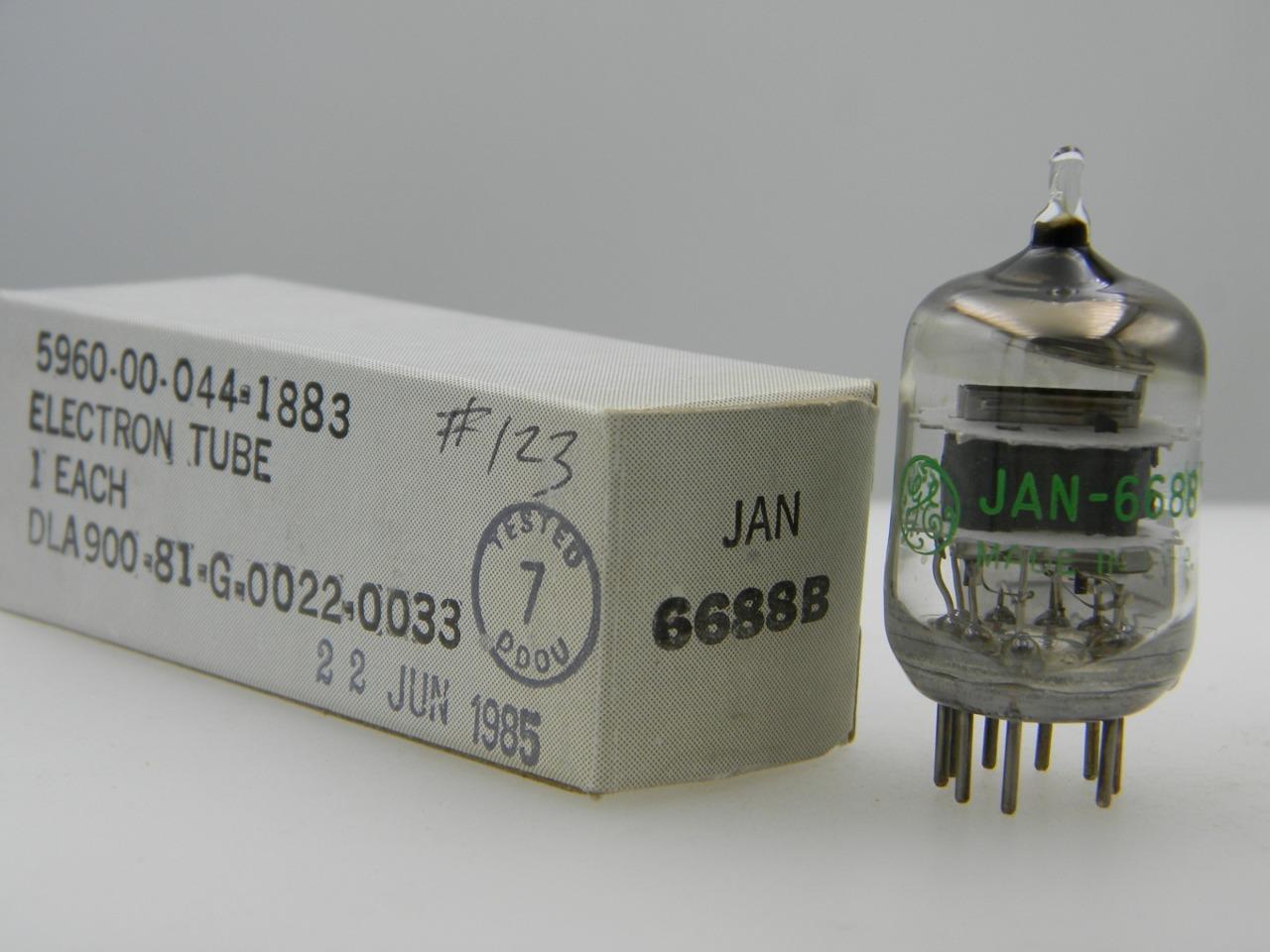 GE JAN 6688B NOS NIB 13250gm Grey Plate Halo Getter Serious Tubes D222