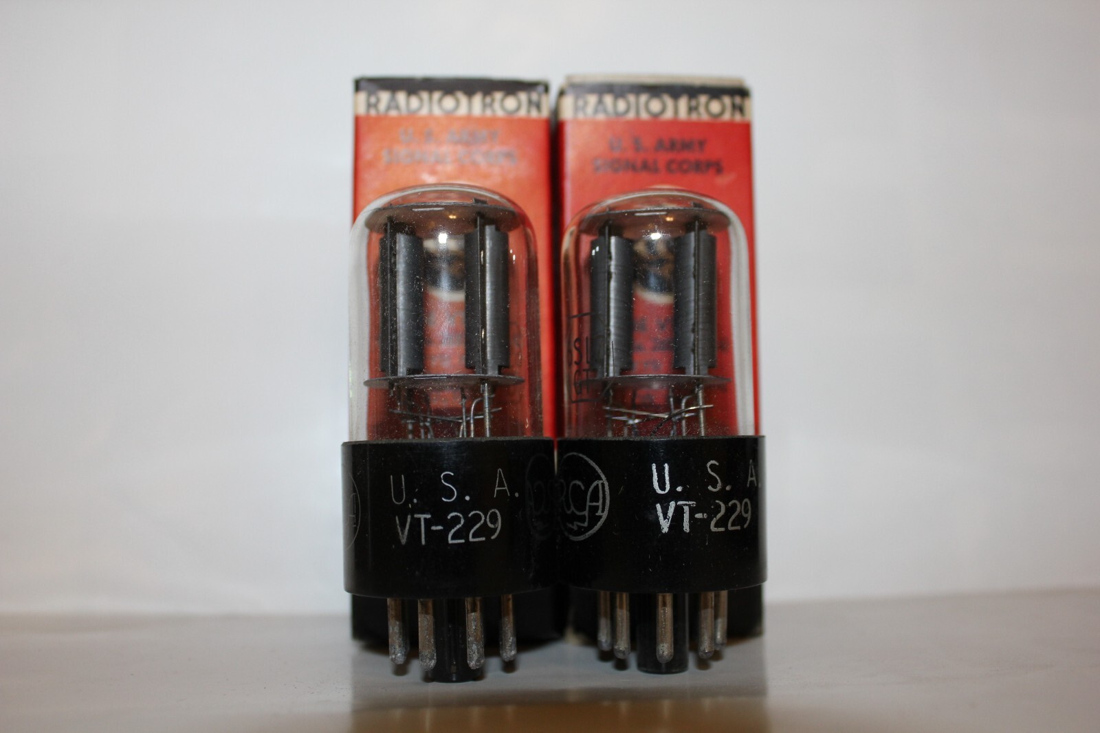 Matched Pair NOS RCA VT229 / 6SL7GT, US Army Signal Corps Tubes. (2
