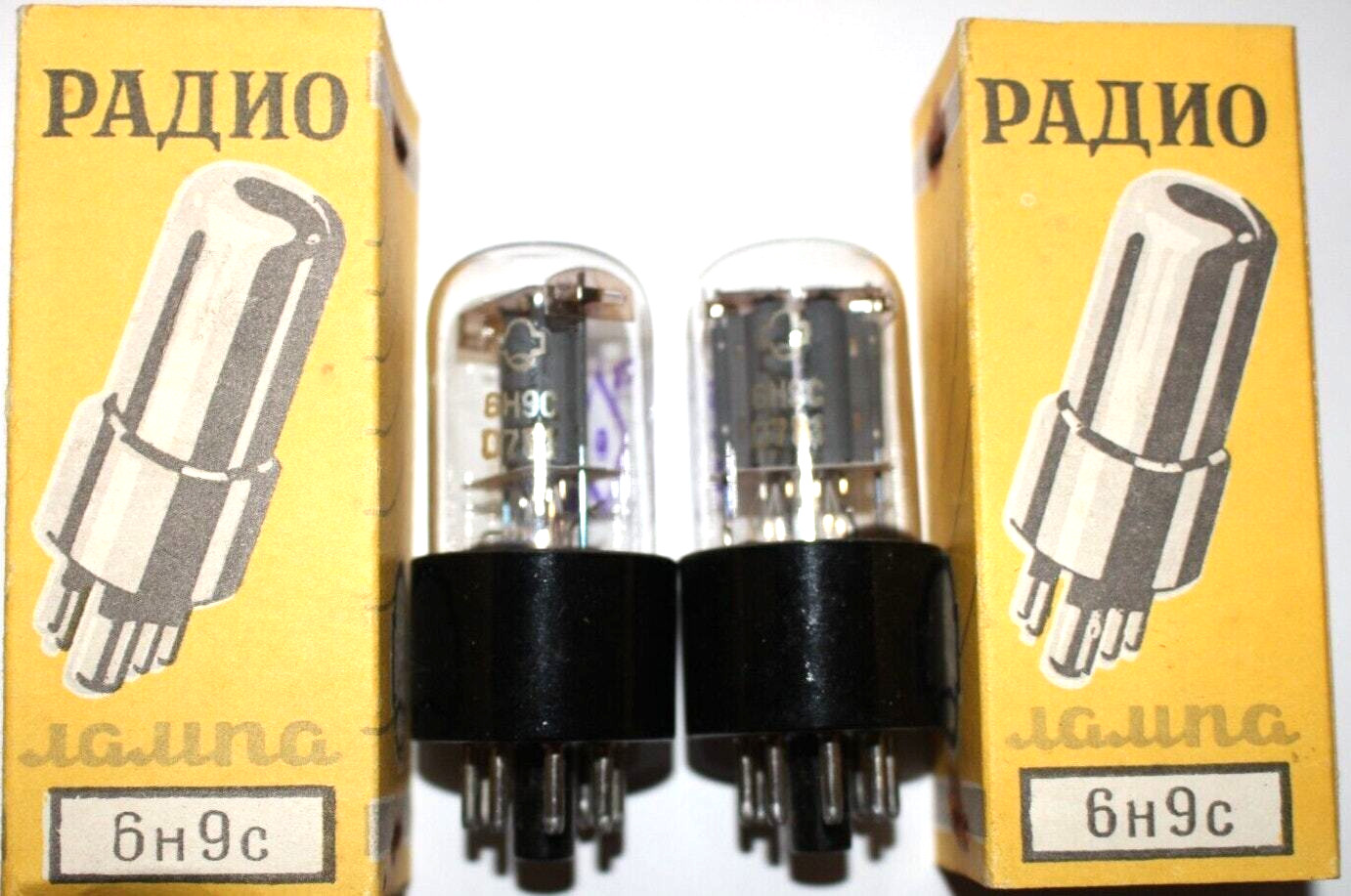 4x 6N9S=6SL7=1579 Double Triode NOS OTK / Same Date / Original boxes / Vintage