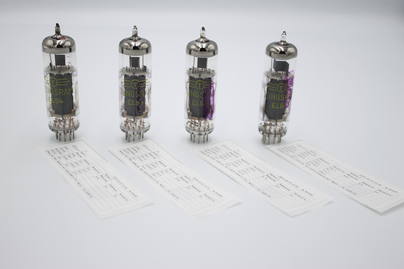 4 PCS EL84 / 6BQ5 /N709/6P14P-EV. TUNSGRAM. Pentode Tubes. Etracer Tested. NOS.