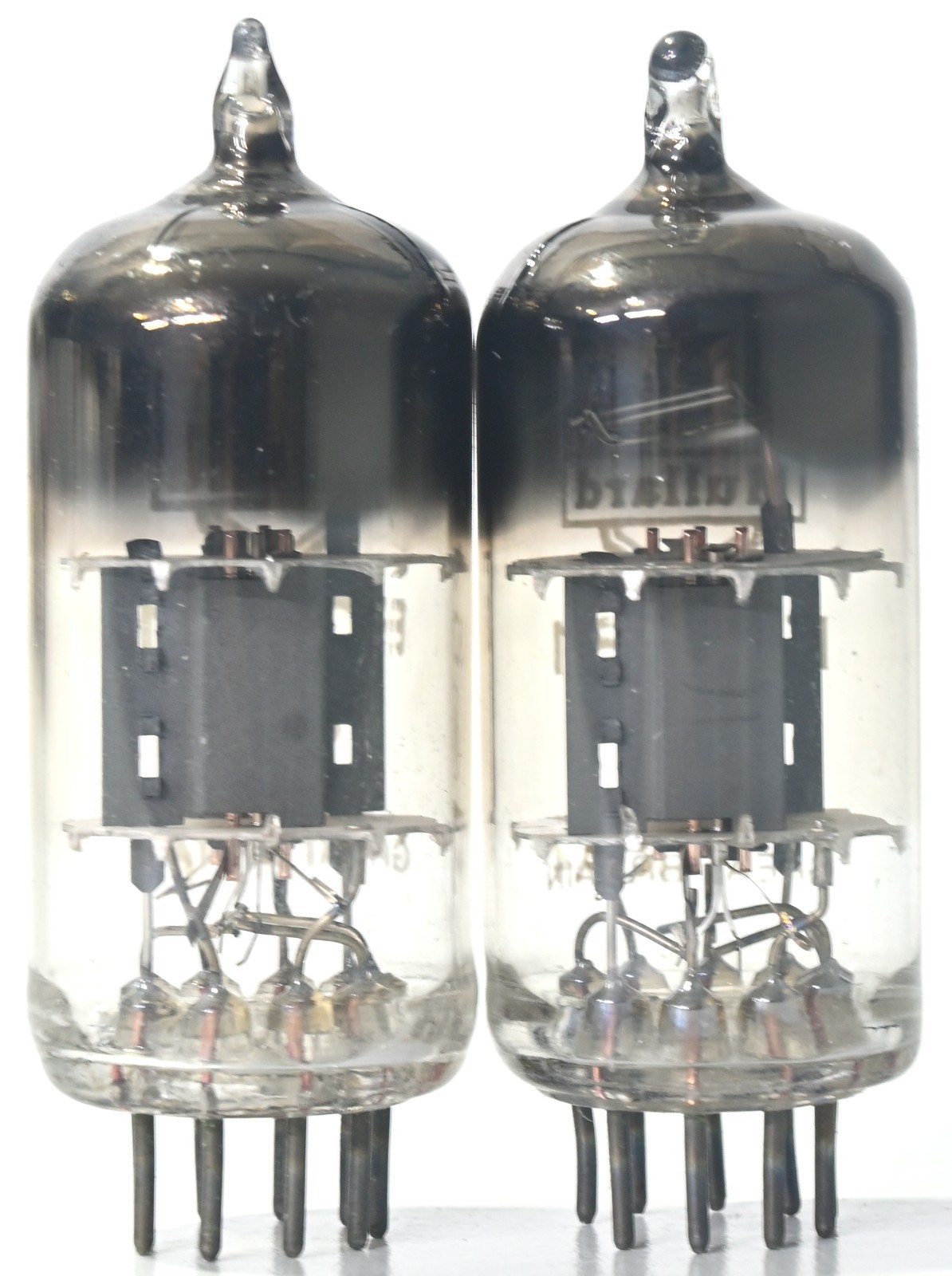 2xMullard ECC81/12AT7 Top Square Getter Made in Gt.Britain Amplitrex Tested Tube