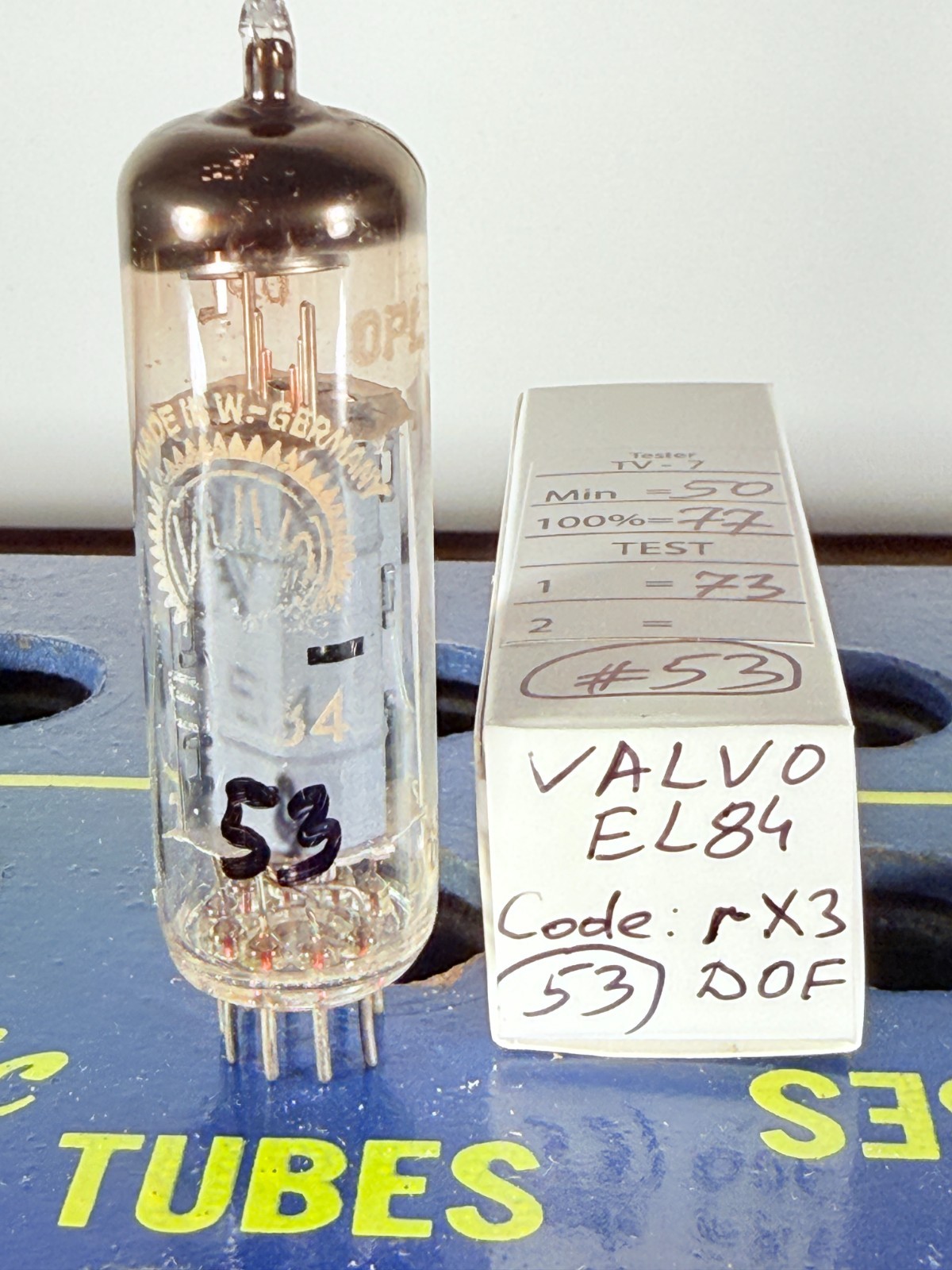 Valvo EL84 6BQ5 Code rX3 D0F Tested Good Tube