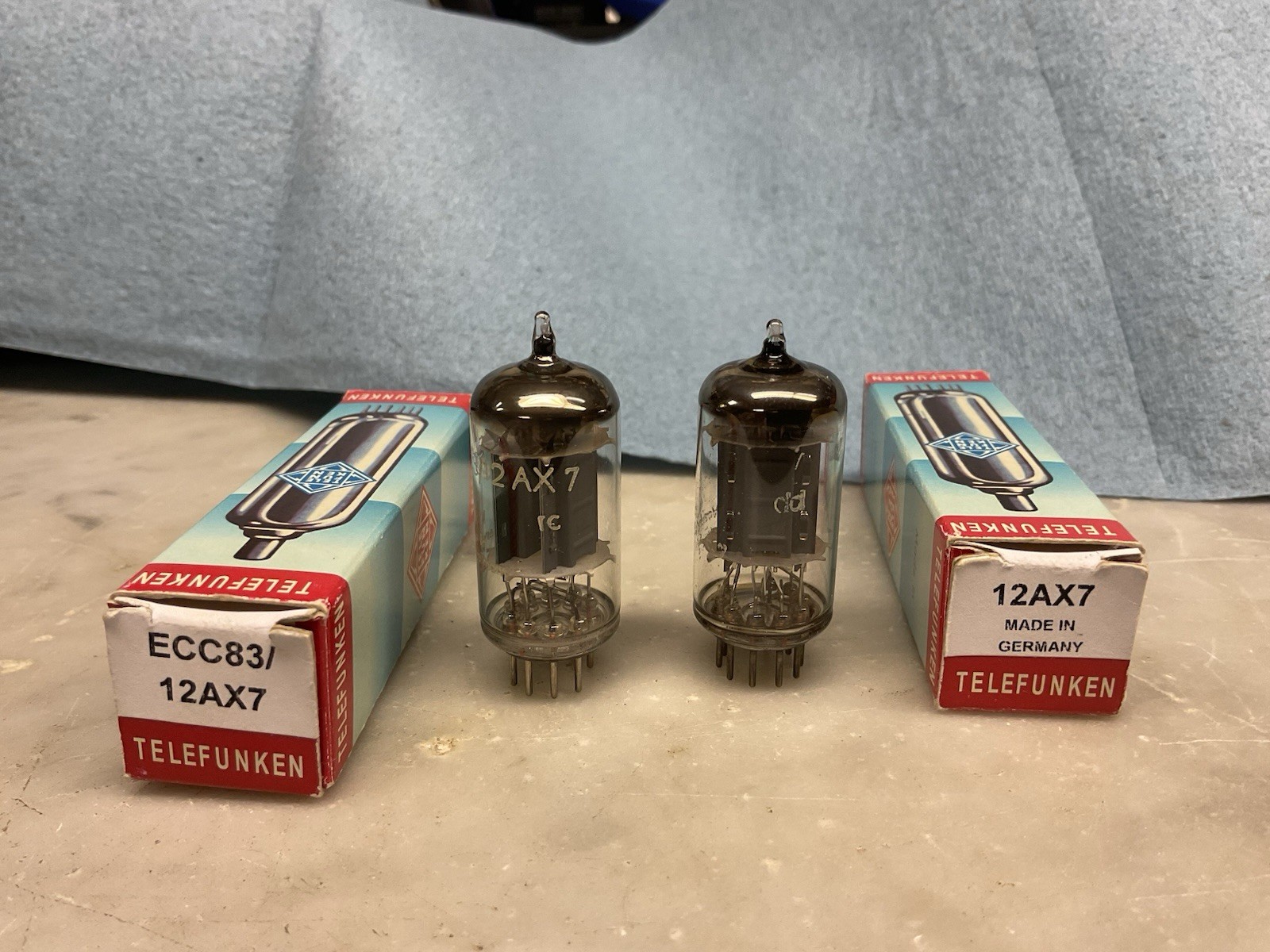 Telefunken 12ax7 Rib Plate Tube Match Pair