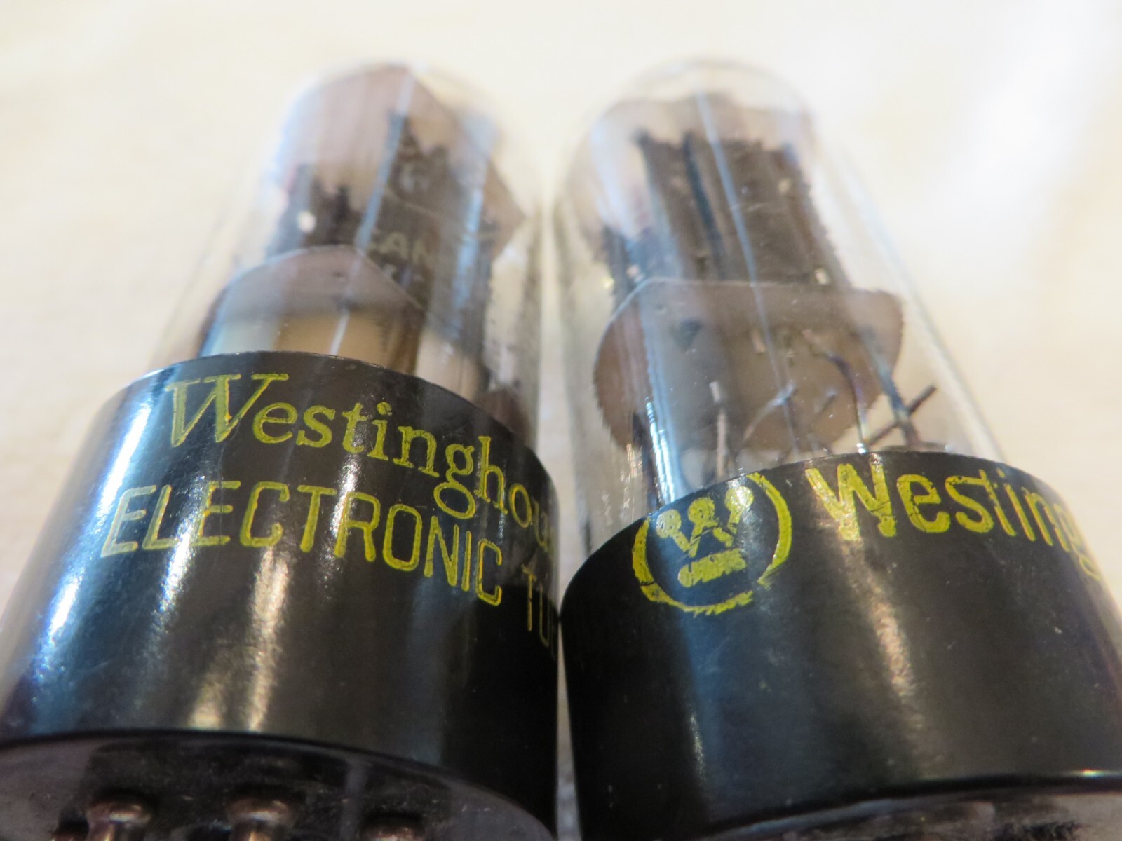 Radio tubes Two Westinghouse 6SN7 GTB Two inch glass Test Strong /Results