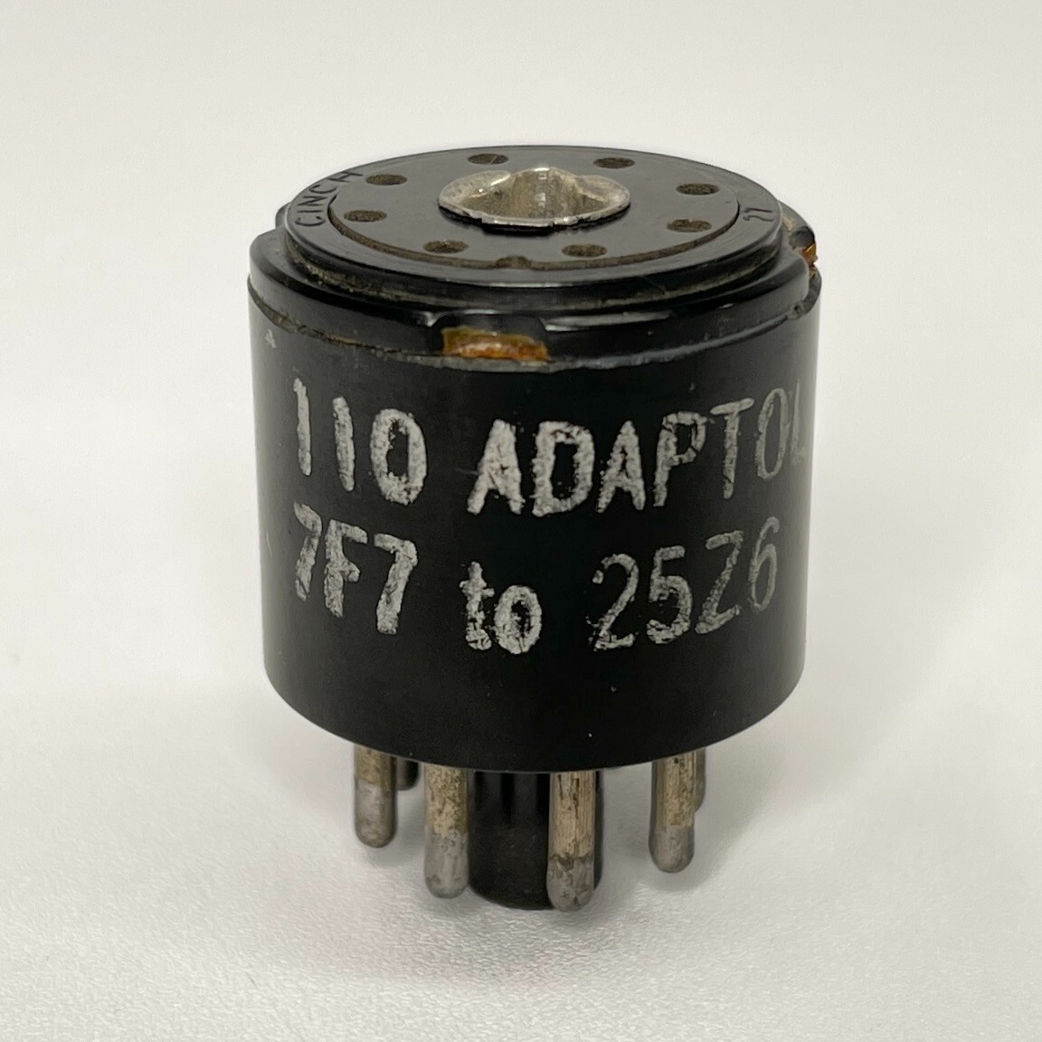 Vintage Adaptol No. 110 Tube Socket Adapter To Convert 7F7 Tube to 25Z6 Tube