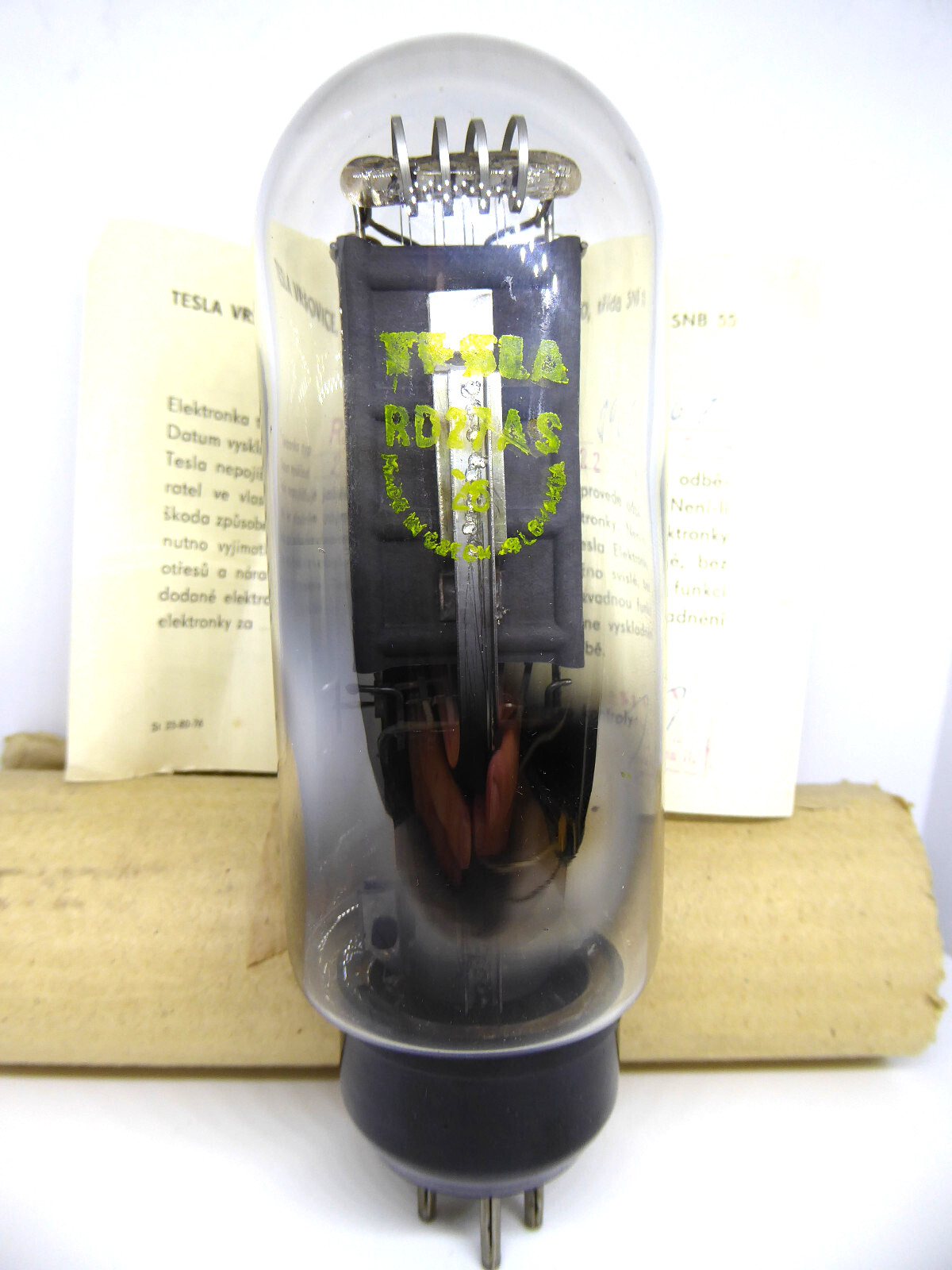 1x TESLA RD27AS (PX25 CV1040 P27/500) Marconi TRIODE, D-GETTER, 95%