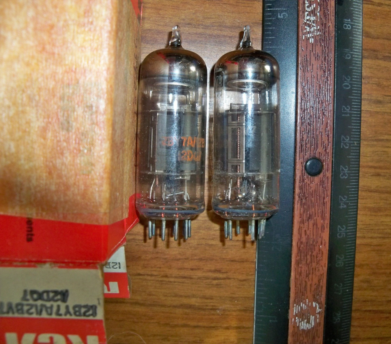 2 Strong Matched RCA Short Gray Plate Solid O Getter 12BY7A 12BV7 12DQ7 Tubes