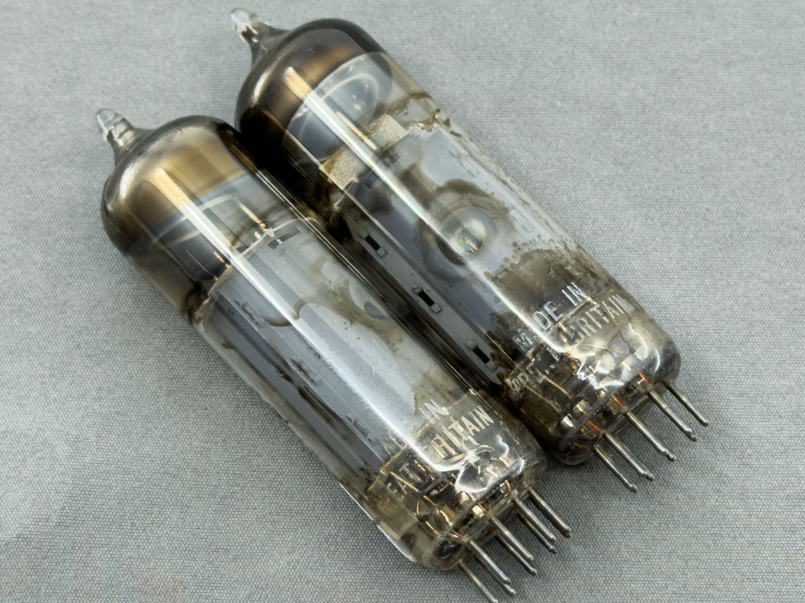 (2) Mullard 7189 Power Tubes Matched Codes Blackburn UK 1960 Test Strong