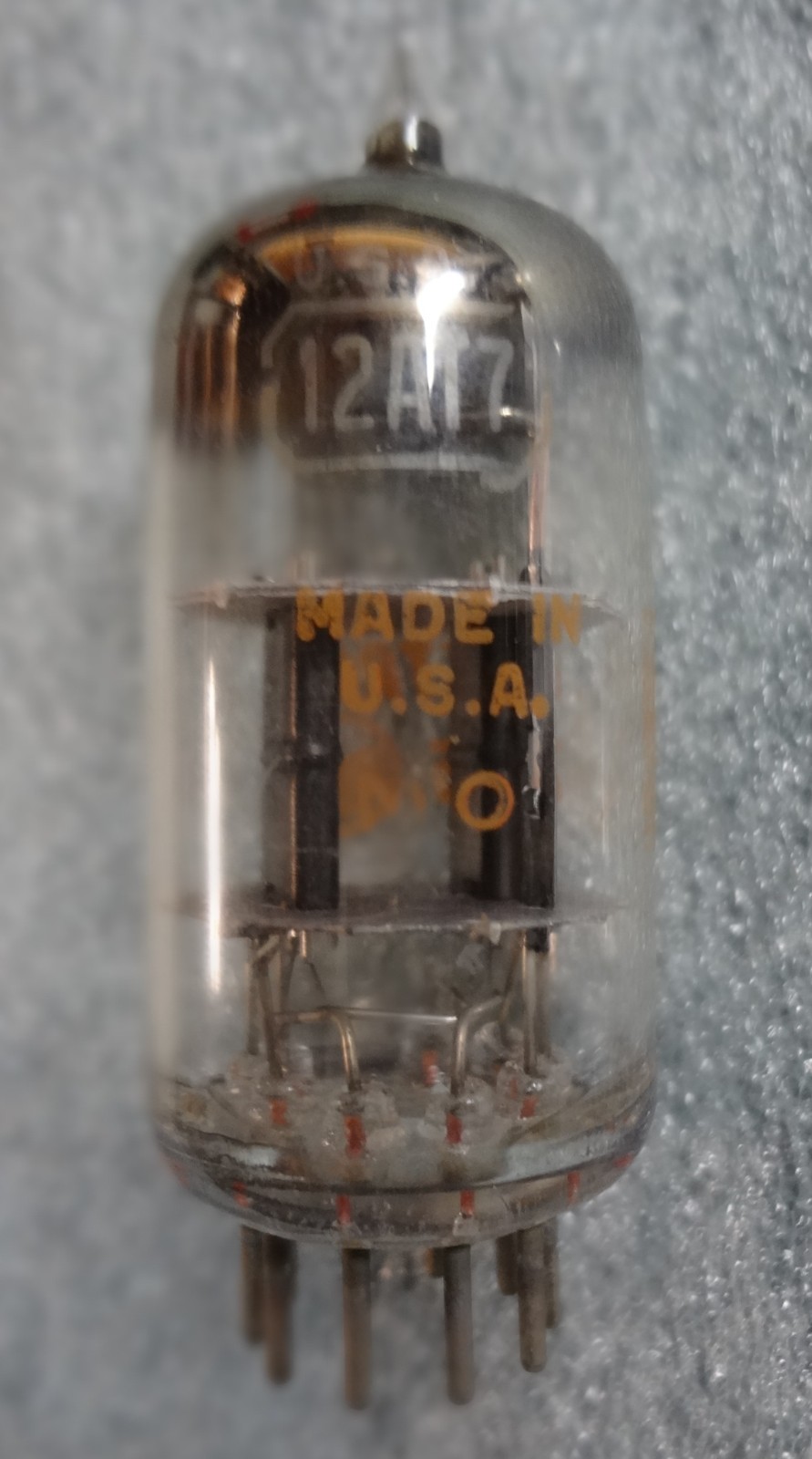 RCA 12AT7 NOS Black Plate Tube. Square Getter. Tested Strong. Orig Box