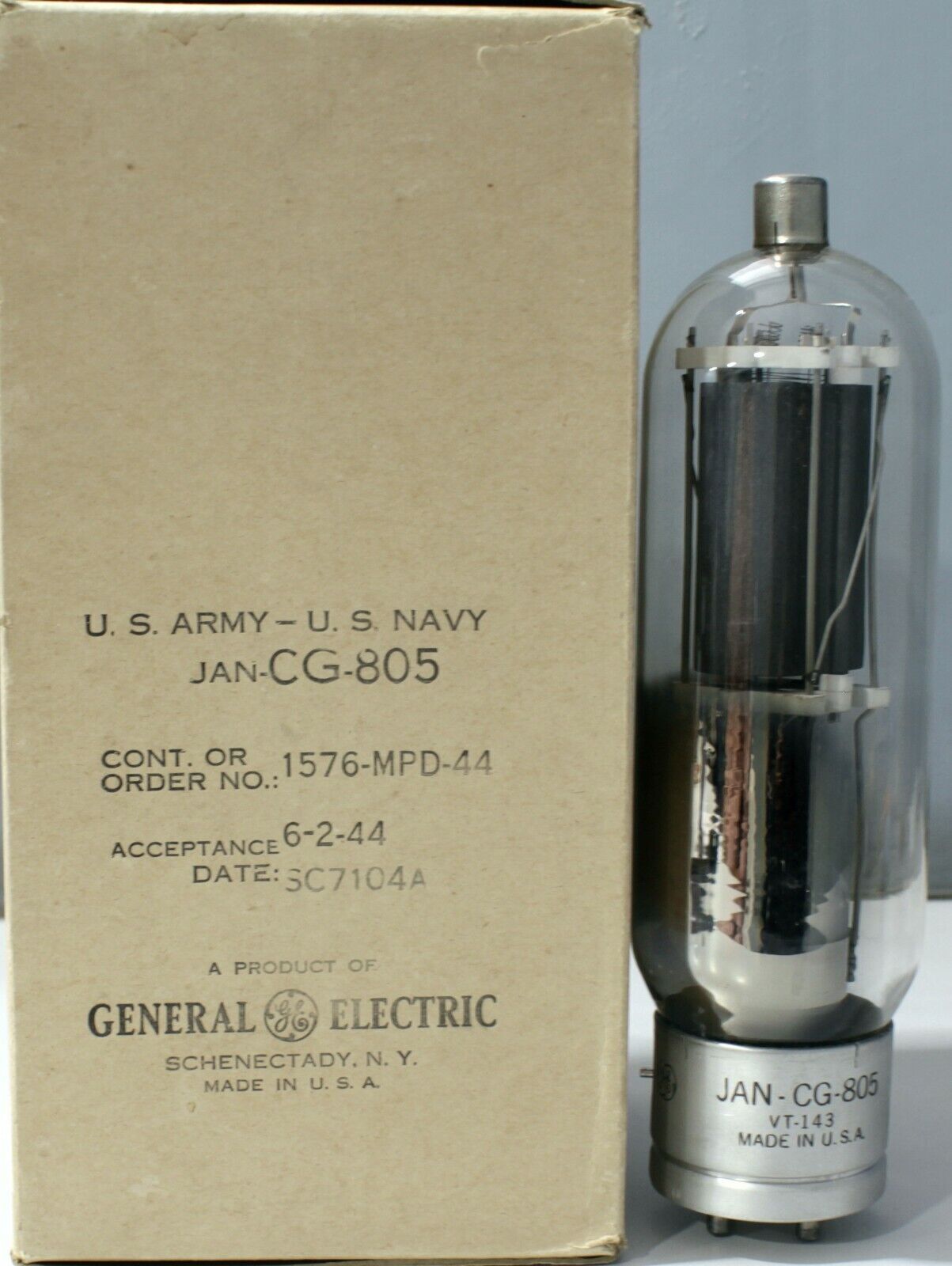 805 VT-143 General Electric JAN-CG- NOS made in U.S.A Qty 1 Pc