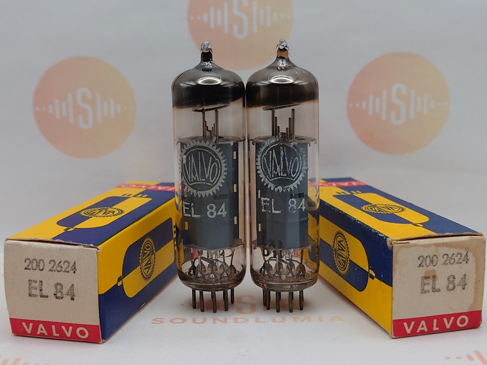 Valvo EL84 6BQ5 O-getter Matched Pair – Hamburg 1961 rX3 – Near NOS