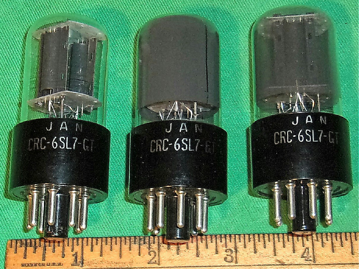 (3) RCA JAN-CRC-6SL7GT Clean! Meatball Logos! Test GOOD! Blk Plates!