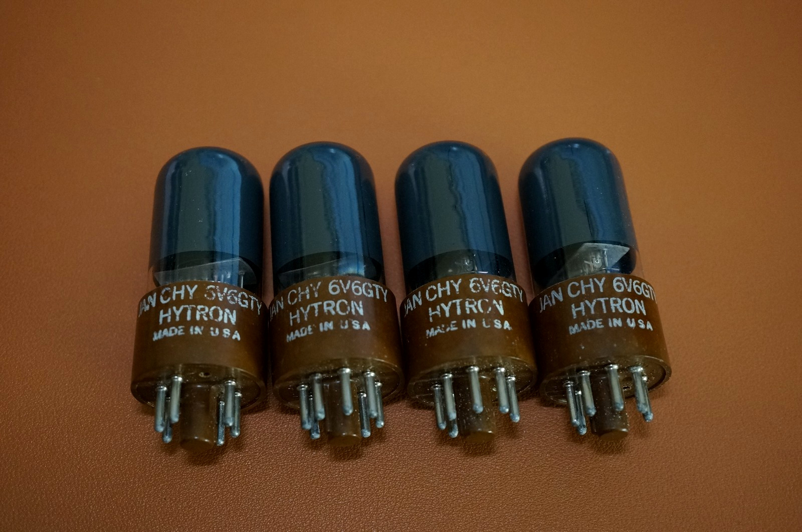 4 – QUAD CBS HYTRON JAN CHY 6V6GTY AUDIO TUBES TESTED AT 1000 / 6V6