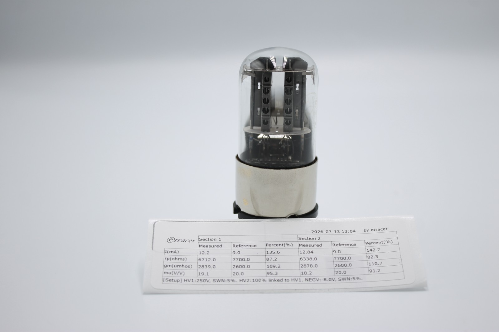 6N8S / 6SN7 / 1578 / ECC32. MELZ. HOLED ANODE. 1954. Etracer Tested.Metal Base.