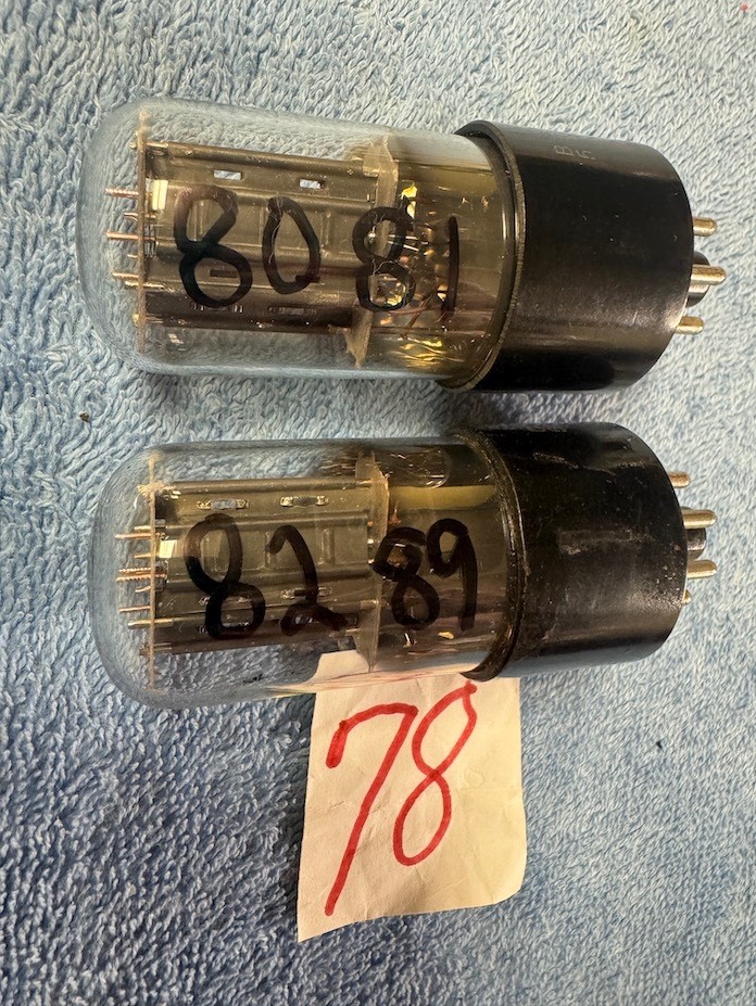 2 1945 Ken Rad VT-231 JAN-CKR-6SN7GT preamplifier Military amplifier tubes # 78