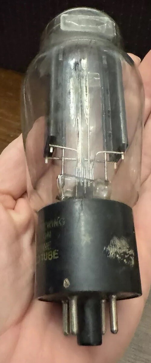 Philco NOS 5U4G Big Bottle Black Plate Audio Rectifier Tube